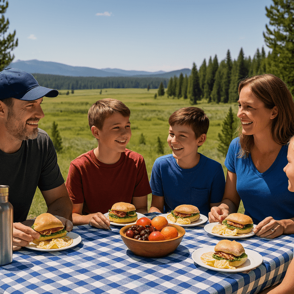 Family enjoying a private Yellowstone and Grand Teton tour with Teton Excursions