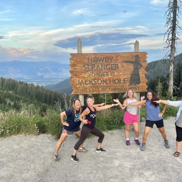 Jackson Hole sign overlooking the town of Jackson, Wyoming in the Jackson Hole valley